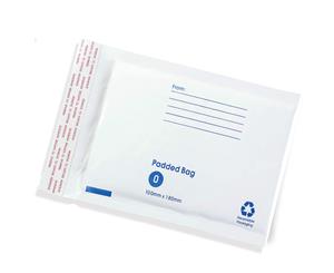 100x Bubble Envelope #01 120x180mm Padded Bag Mailer SIZE 01 - White Printed
