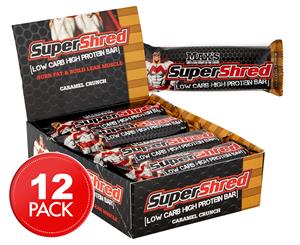 12 x Max's Super Shred Low Carb High Protein Bar 60g - Caramel Crunch
