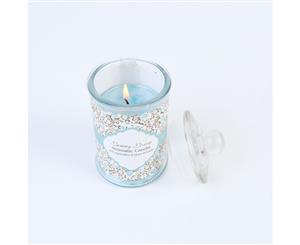 1pce Luxury Living Glass Blue Candle Bottle 5.8cm x 10cm Scented Ocean