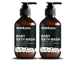2 x Thankyou. Baby Bath Wash 300mL