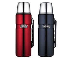 2pc Thermos 1.2L Vacuum Insulated Stainless Steel Flask Bottle Midnight Blue Red
