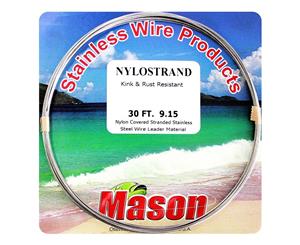 30ft Coil of 45lb Bright Nylostrand Stainless Steel Fishing Wire Leader Material