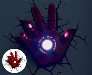 3D Marvel Iron Man Hand Wall Light - Red