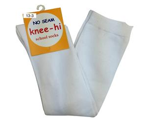6pcs Unisex Knee High School Plain Cotton Socks - White