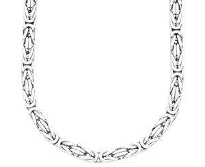 925 Sterling Silver Bling Chain - BYZANTINE 6x6mm