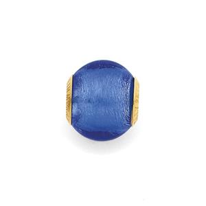 9ct Gold Blue Murano Bead
