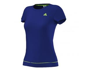 Adidas Womens Galaxy Tennis T-Shirt Fitness Yoga Tee - Blue