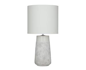 Amalfi Cullen Ceramic Linen Side Desk Bedroom Table Lamp Ivory/Grey Speckle