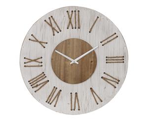 Amalfi Hedland 68cm Large Analogue Wall Clock Home Decor Mountable Handmade WHT