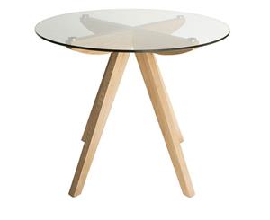 Amber Collection | Round Glass Dining Table | 90cm - Natural
