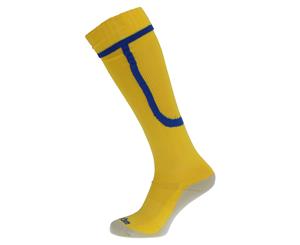 Apto Childrens/Kids Ergo Football Socks (Yellow/Royal Blue) - K364