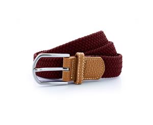 Asquith & Fox Mens Woven Braid Stretch Belt (Burgundy) - RW4913