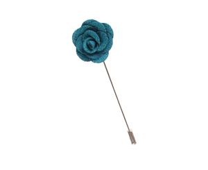 AusCufflinks Teal Flower Lapel Pin