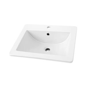 Azzurra Bathroom Furniture White Rettangolo 530 Drop-In Basin 1TH