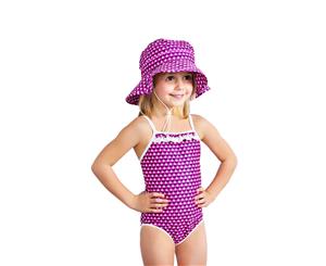 Babes in the Shade - Girl's Pink Flower Bathers UPF 50+