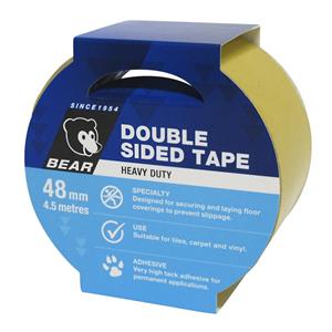 Bear 48mm x 4.5m White Double Sided Tape