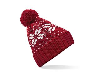 Beechfield Childrens/Kids Fairisle Knitted Hat (Classic Red/White) - RW5281