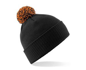 Beechfield Girls Snowstar Duo Extreme Winter Hat (Black/Orange) - RW243