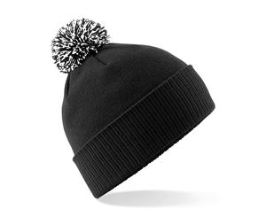 Beechfield Girls Snowstar Duo Extreme Winter Hat (Black/White) - RW243