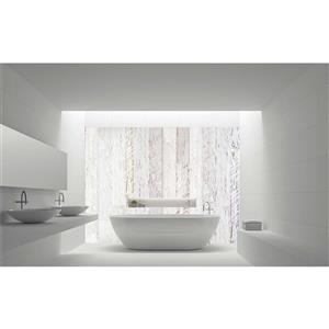 Bellessi 445 x 1200 x 4mm Motiv Polymer Bathroom Panel - White Wash