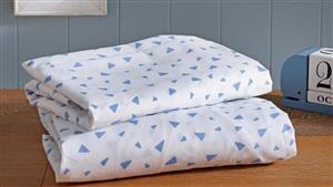 Blue Triangles Double Sheet Set