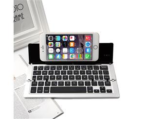 Bluetooth V3.0 Keyboard Aluminum Alloy Foldable Iphone Android Tablet Pc - Silver