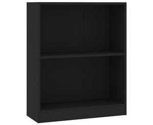 Bookshelf Black 60x24x74.5cm Chipboard 2-Tier Storage Display Rack