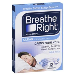 Breathe Right Clear Large Nasal Congestion Strips 10