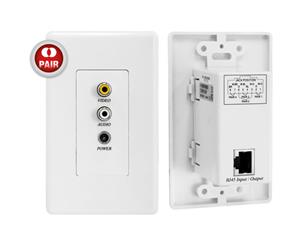CW01AP Video Audio + Power Over Cat5 Extender Wall Plate 2Pcs/Set Wall Mountable Type For a Neat and Cleaner Installation VIDEO AUDIO + POWER OVER