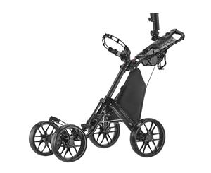 CaddyTek CaddyCruiser ONE v4 One-Click Folding 4 Wheel Golf Buggy / Push Cart - Dark Grey