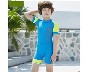 Catzon Boys and Girls 1 Piece Neoprene Surfing UV Protection Swimsuit DIVE&SAIL LS-18841 Blue