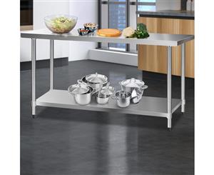 Cefito 1829x610mm Stainless Steel Kitchen Benches Work Bench Food Prep Table 430 Food Grade Stainless Steel