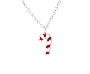 Children's Sterling Silver Candy Cane Necklace