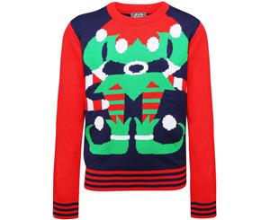 Christmas Shop Childrens/Kids Elf Jumper (Blue/Red) - RW5834