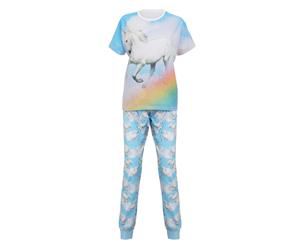 Christmas Shop Womens/Ladies Unicorn Pyjamas (Light Blue Unicorn) - RW5048