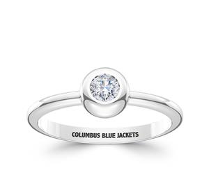 Colombus Blue Jackets Diamond Ring For Women In Sterling Silver Design by BIXLER - Sterling Silver
