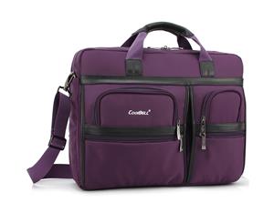 CoolBell 17.3 Inch Protective Messenger Bag Nylon Shoulder Bag-Purple