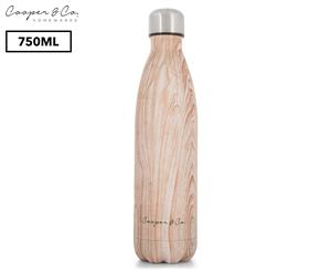 Cooper & Co. Insulated Water Bottle 750mL - Wood/Matte Finish