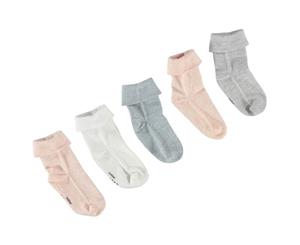 Crafted Essentials Girls 5 Pack Marl Socks Infant - Pink Marls