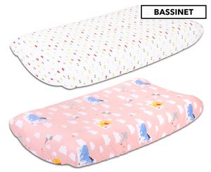 Disney Baby Bassinet Sheet 2-Pack - Pink/White
