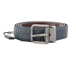 Dolce & Gabbana Blue Perforated Leather Belt