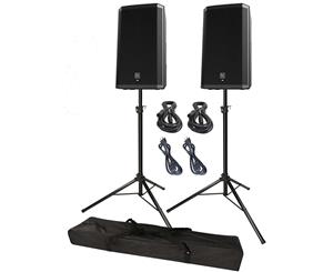 ELECTROVOICE EV ZLX12BT POWERED SPEAKERS 2000 WATTS PACKAGE SPEAKER STANDS / Bag