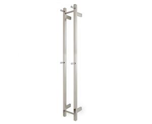 EZY FIT Vertical Heated Towel Rail - Square Tube (W200mm x H1400mm) - Polished SS - Bottom Wired