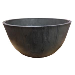 Eden 31cm Charcoal Green Earth Low Bowl Plastic Pot