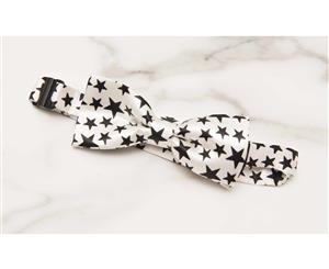 Eleanor Victoria - Boy's Bow Ties - Adjustable - White/Black Stars