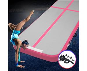 Everfit 3X0.5M Airtrack Inflatable Air Track Tumbling Mat Pump Floor Gymnastics Pink & Grey
