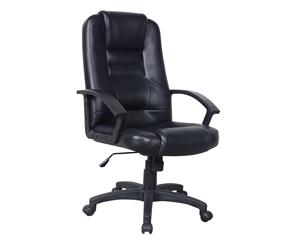 Executive Office Chair High Back Computer Seat Gas Lift Leather Black