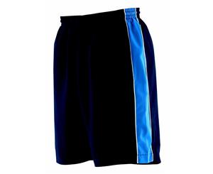 Finden & Hales Childrens Unisex Contrast Sports Shorts (Navy/Royal/White) - RW459