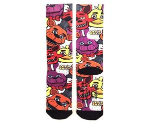 Five Nights at Freddy's Cartoon Faces All Over Print Crew Socks