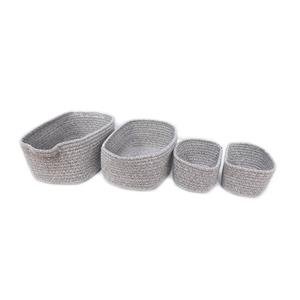 Flexi Storage Living Grey Cotton Rope Baskets - 4 Pack